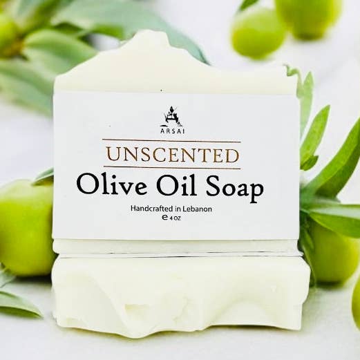Unscented - Raw - Pure Olive Oil Soap Bar - Handcrafted - All-Natural - Moisturizing & Soothing - 4oz - For All Skin Types - Unisex for wholesale by Arsai Soap