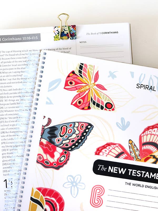 Spiral Bible™ - WEB New Testament - White Butterfly for wholesale by Spiral Bible