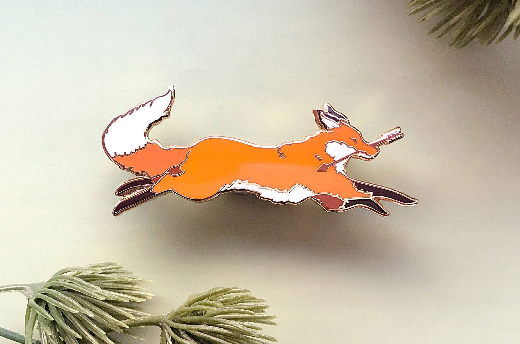 Alum and Ink - Wholesale Lapel Pin/Button - Red Fox Thief Enamel Pin6