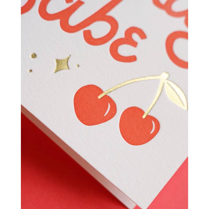 Half Pint Studio - Wholesale Birthday Card - Birthday Babe Letterpress and Gold Foil Greeting Card