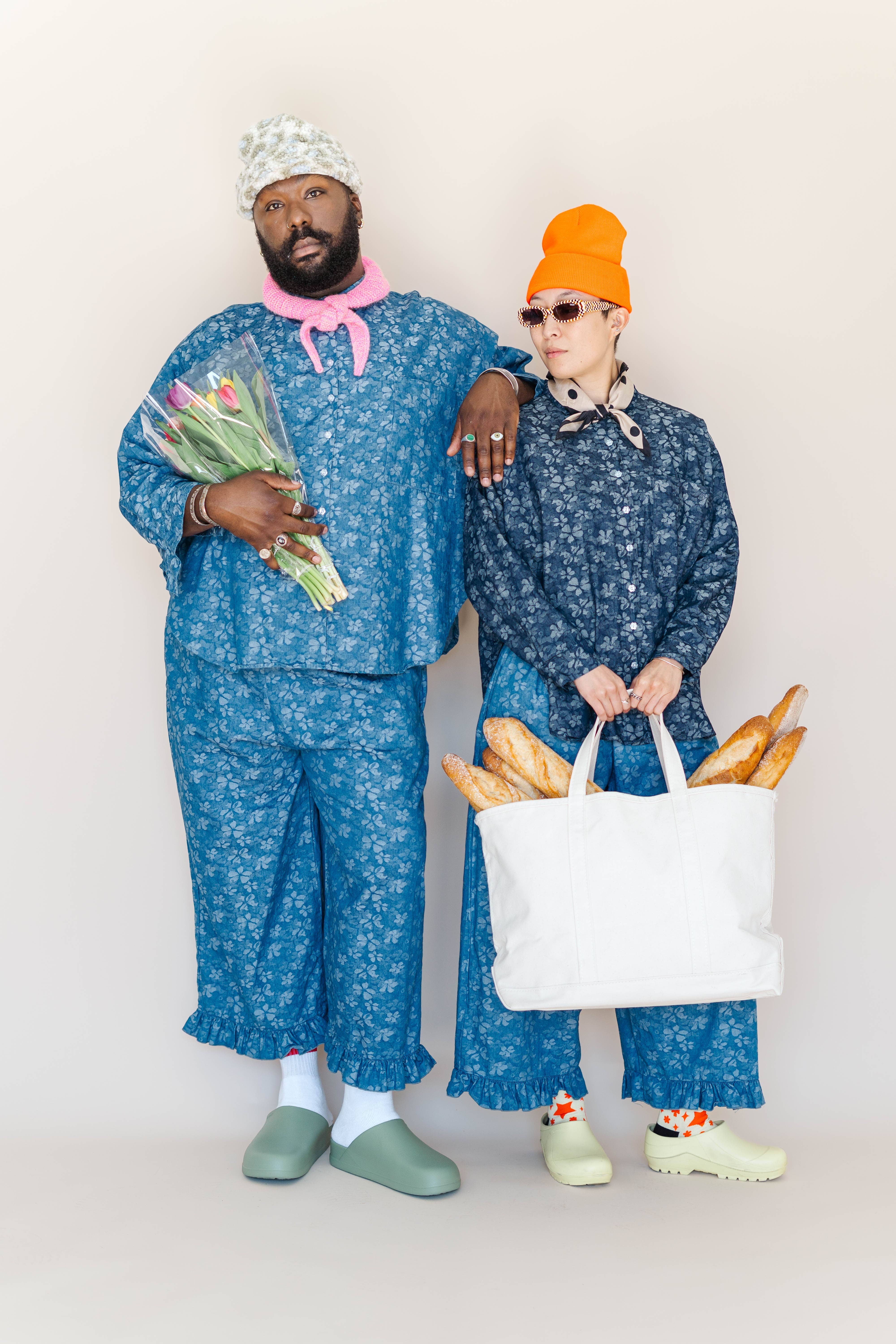 Nettle Studios - Wholesale Button Down Shirt - Unisex - Size Inclusive Plus Size Unisex Floral Chambray Button Up9