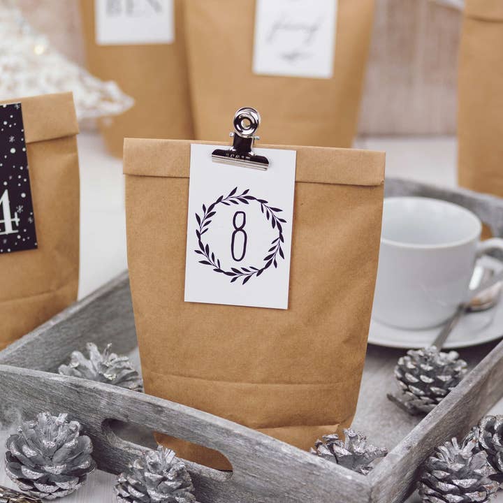 Papierdrachen - Wholesale Advent Calendar - Adv card calendar - black and white - set 12