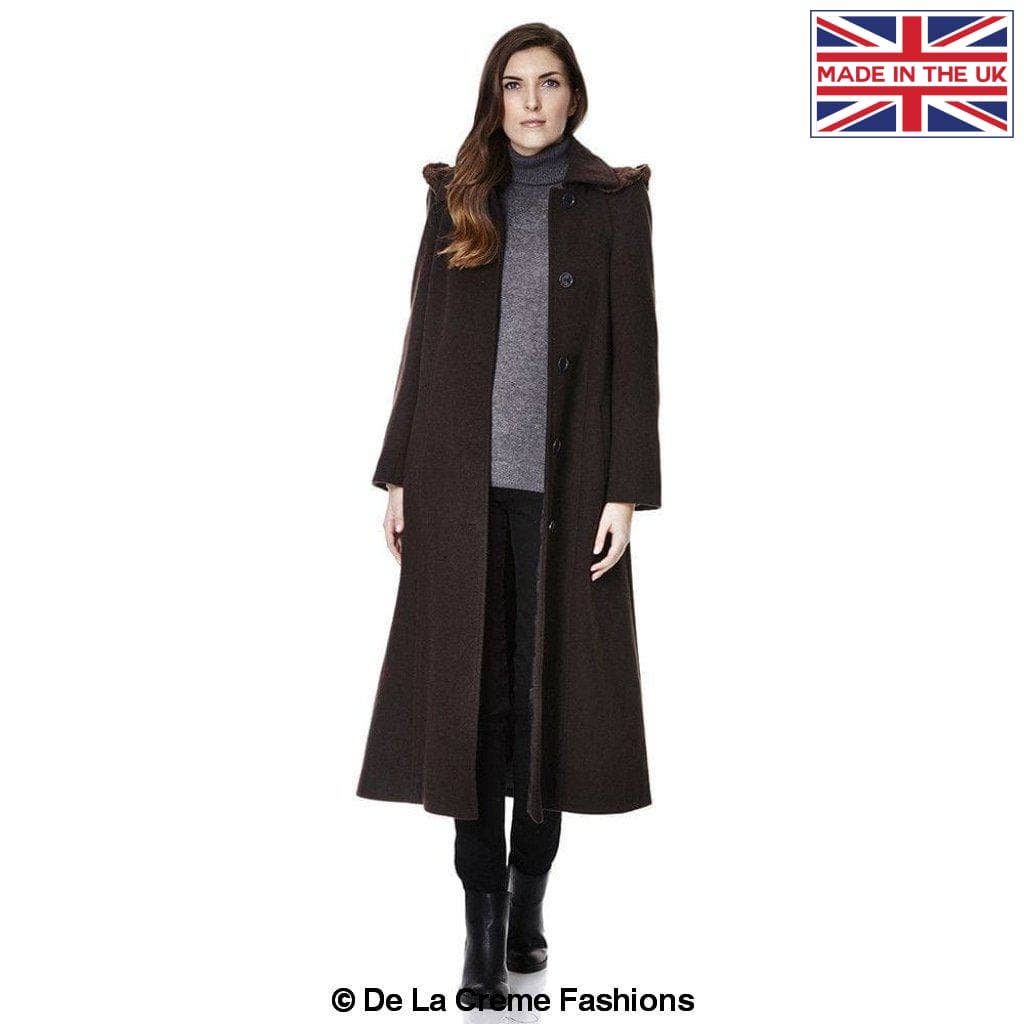 De La Creme Fashions – wholesale Fur/faux fur coat – Women's – Womens Wool Blend Faux Fur Trim Hooded Long Coat16
