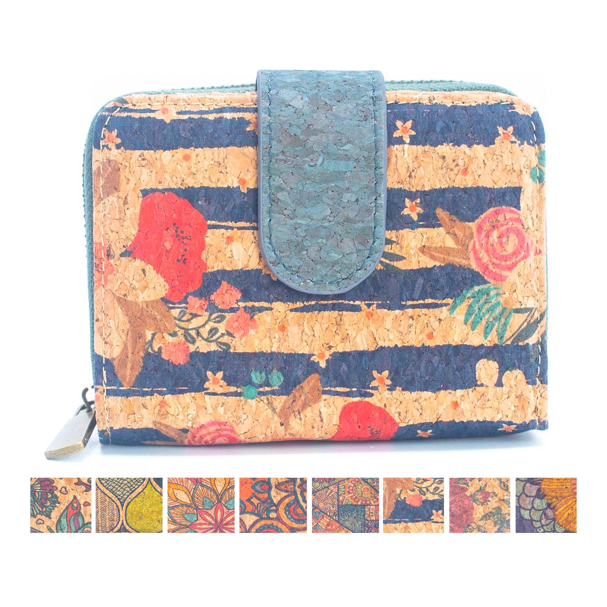 Meninas Bonitas Cork - Wholesale Wallet - Women's - Natural Cork Printed Women's Short Card Wallet BAG-22382