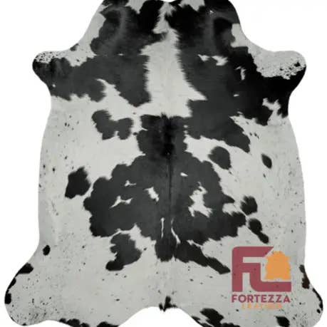 Fortezza Leather - Wholesale Area Rug - Chromatic Black & White Cowhide Rug | X-Large 6' x 8'|1