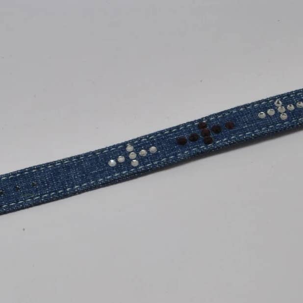 Declic - Venta al por mayor Brazalete - Pulsera de vaqueros y cristal 16F, se vende en 5 diseños variados