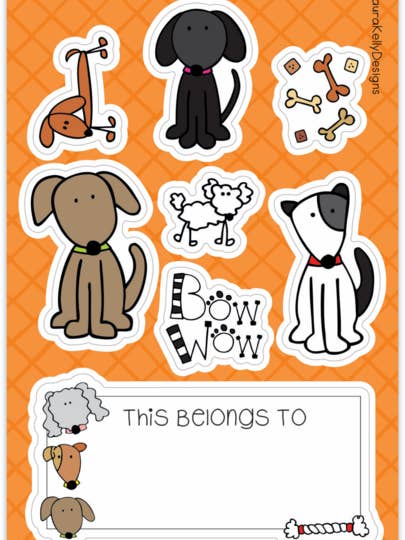 Sticker Sheet - Dogs for wholesale by Laura Kelly Stickers