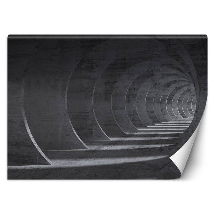 Grå Tunnel 3D Foto Bakgrund Väggmålning för wholesale av Motivartdesign