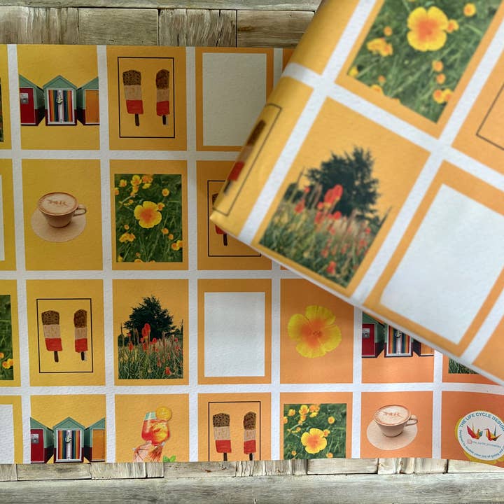 Glädje i orange 6 omslagspapper, 120gsm, 500mm x 700mm för wholesale av The Life Cycle Design