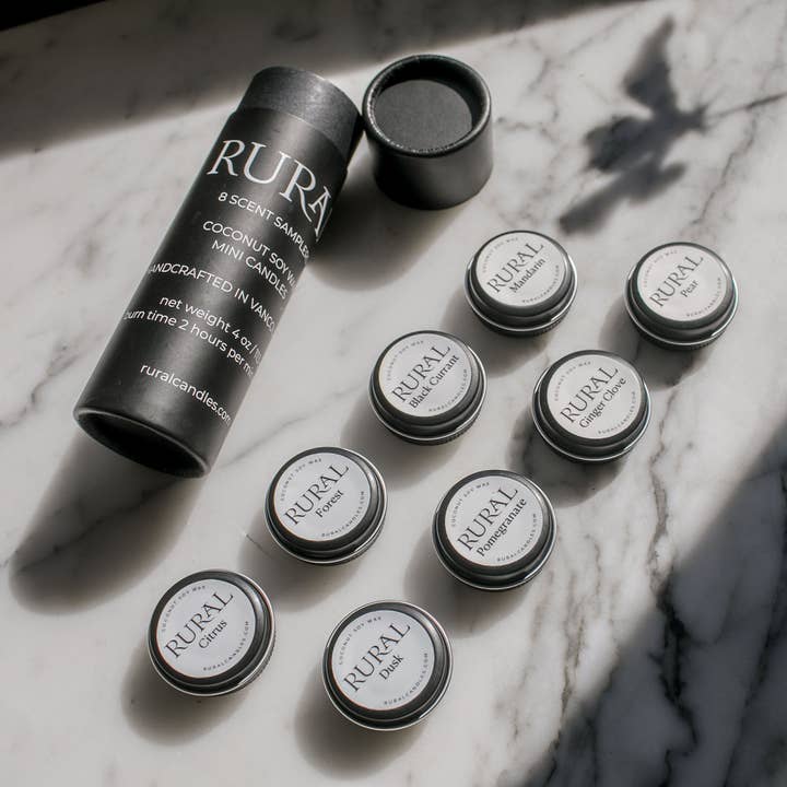 Set of 8 Scent Samplers for wholesale by Rural Candles