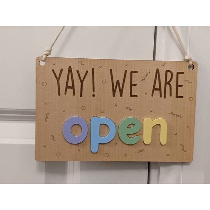 Chikai Shop - Wholesale Sign - We are open / closed 2-side shop sign door6