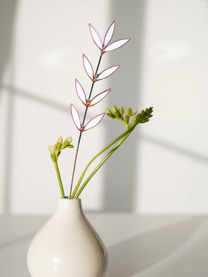White Glass Wildflower for wholesale by Samara Designs Studio