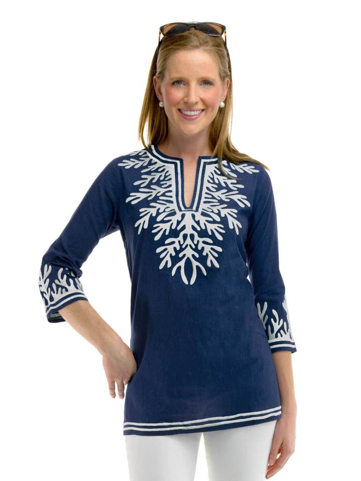 Cotton Embroidered Tunic - The Reef for wholesale by Gretchen Scott LLC