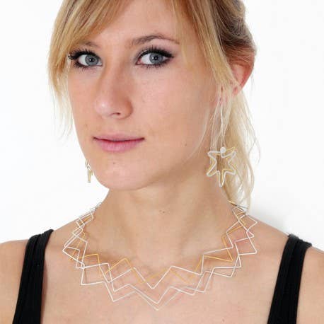 Colar de prata banhado a ouro - ZW61A por atacado de Korczynski Design Jewellery