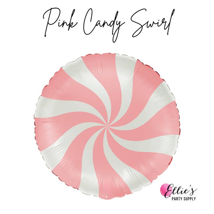 18" Matte Pink Candy Swirl Balloon for wholesale by Ellie's Party Supply