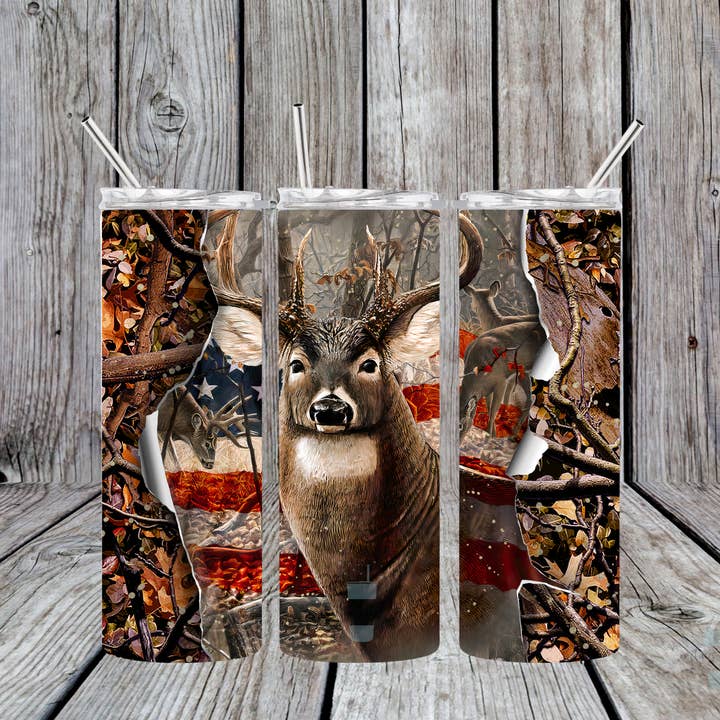 Deer Hunting Skinny Tumbler for wholesale by Crafting in Chaos