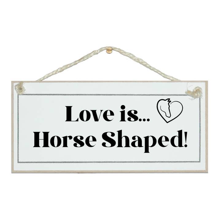 L'amour est un signe de cheval en forme de cheval pour la vente par Crafty Clara