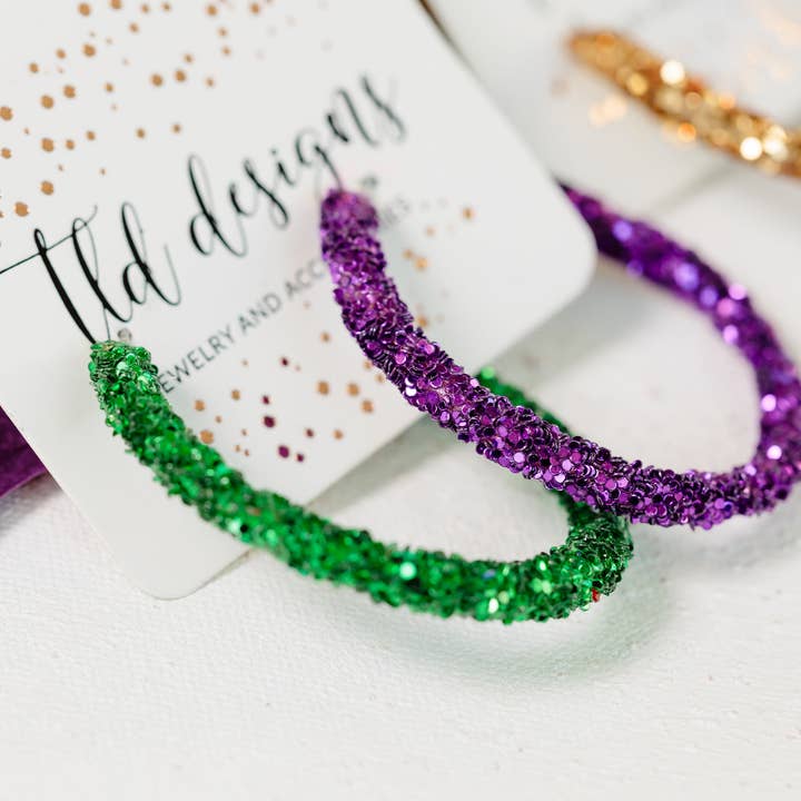 TLD Designs - Wholesale Hoop Earrings - Mardi Gras Hoops