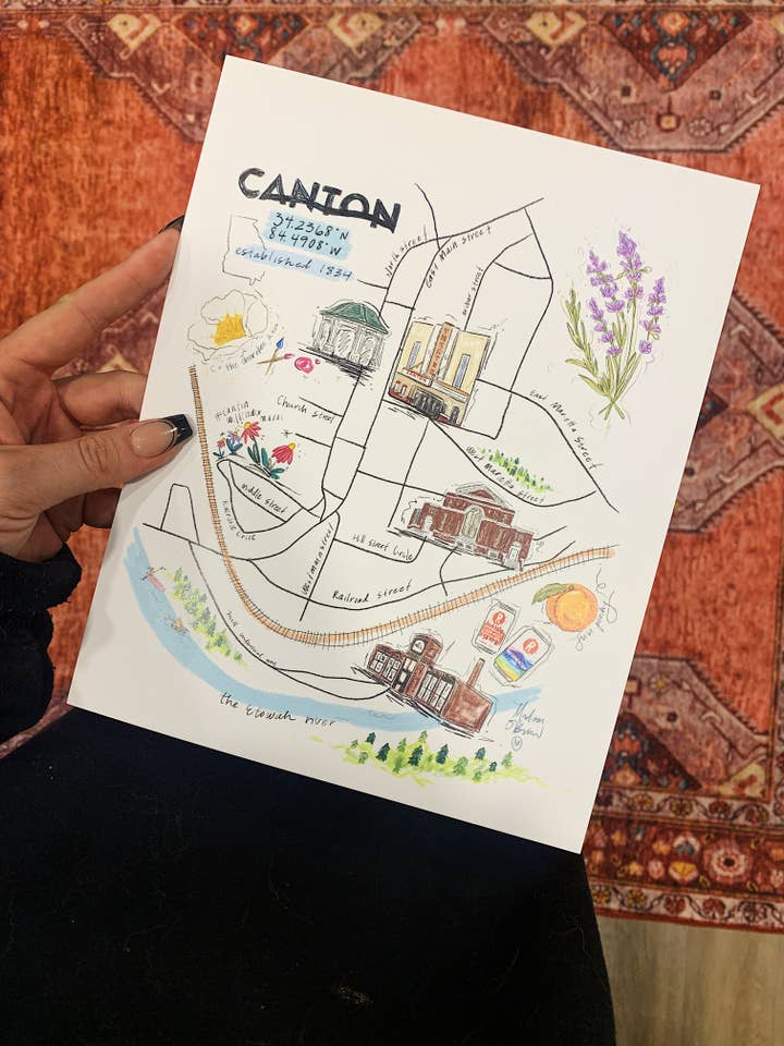 Canton Georgia Bykort for engroshandel hos Madison O'Brien Art