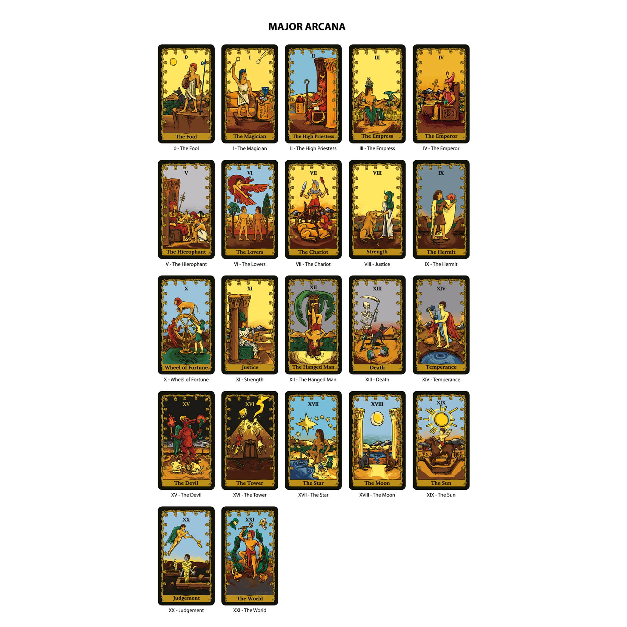 Da Brigh Tarot - Vente Cartes de tarot - Jeu de cartes de tarot Tarot of The Nile sur le thème de l'Égypte antique6
