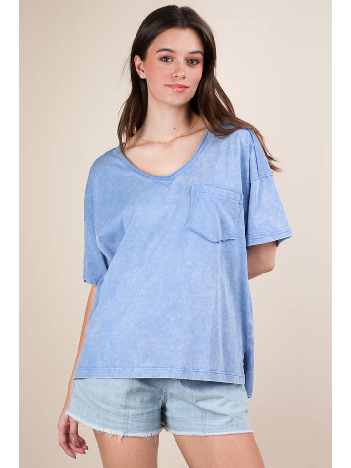 VERY J – Top de malha - Mulher por atacado – NT11966-Top de Malha com Decote em V Lavado a Mineral14