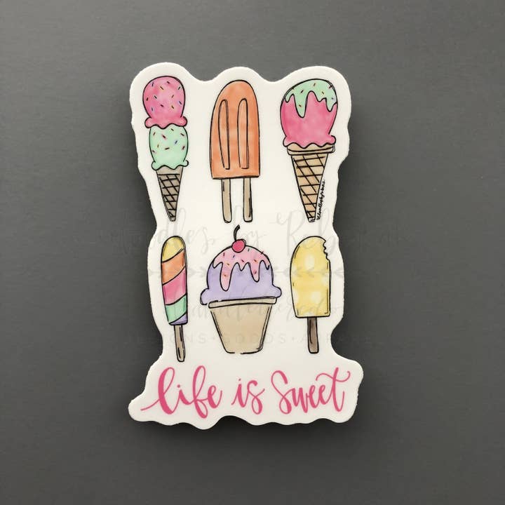 Autocollant Life Is Sweet pour la vente par Doodles By Rebekah