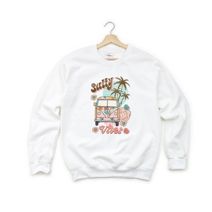 The Juniper Shop Wholesale – Engroshandel Sweatshirt - Børn – Salty Vibes Van | Sommer | Strand | Sweatshirt til unge