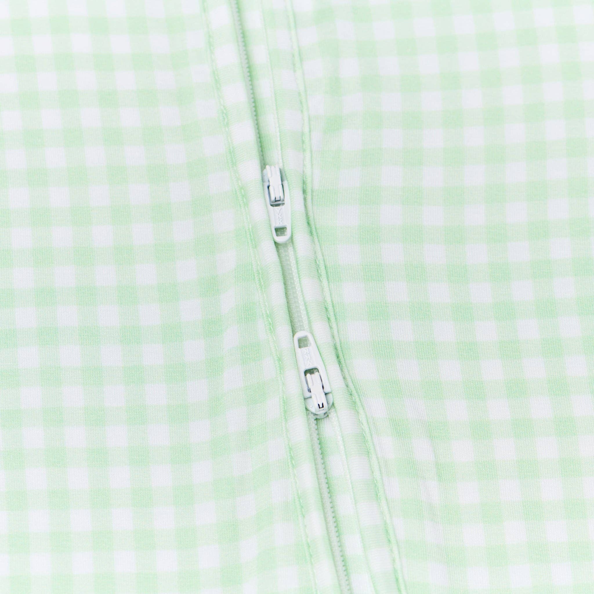 Motette - Wholesale Sleepsuit - Baby - Pistachio Gingham Bamboo Sleeper6