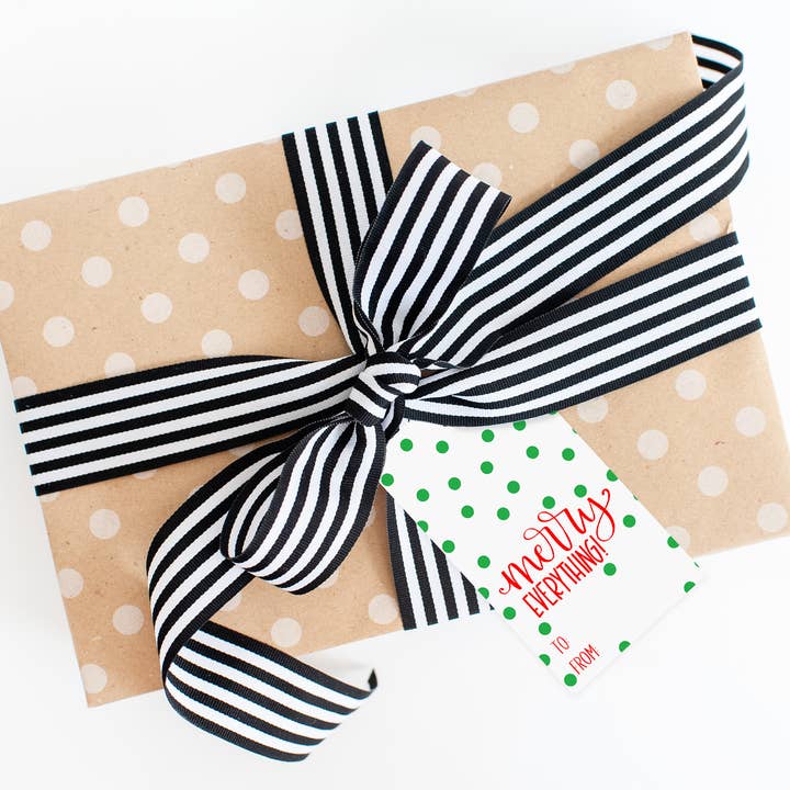 Merry Christmas Polka Dot Gift Tags   for wholesale by Note Worthy Paper Place