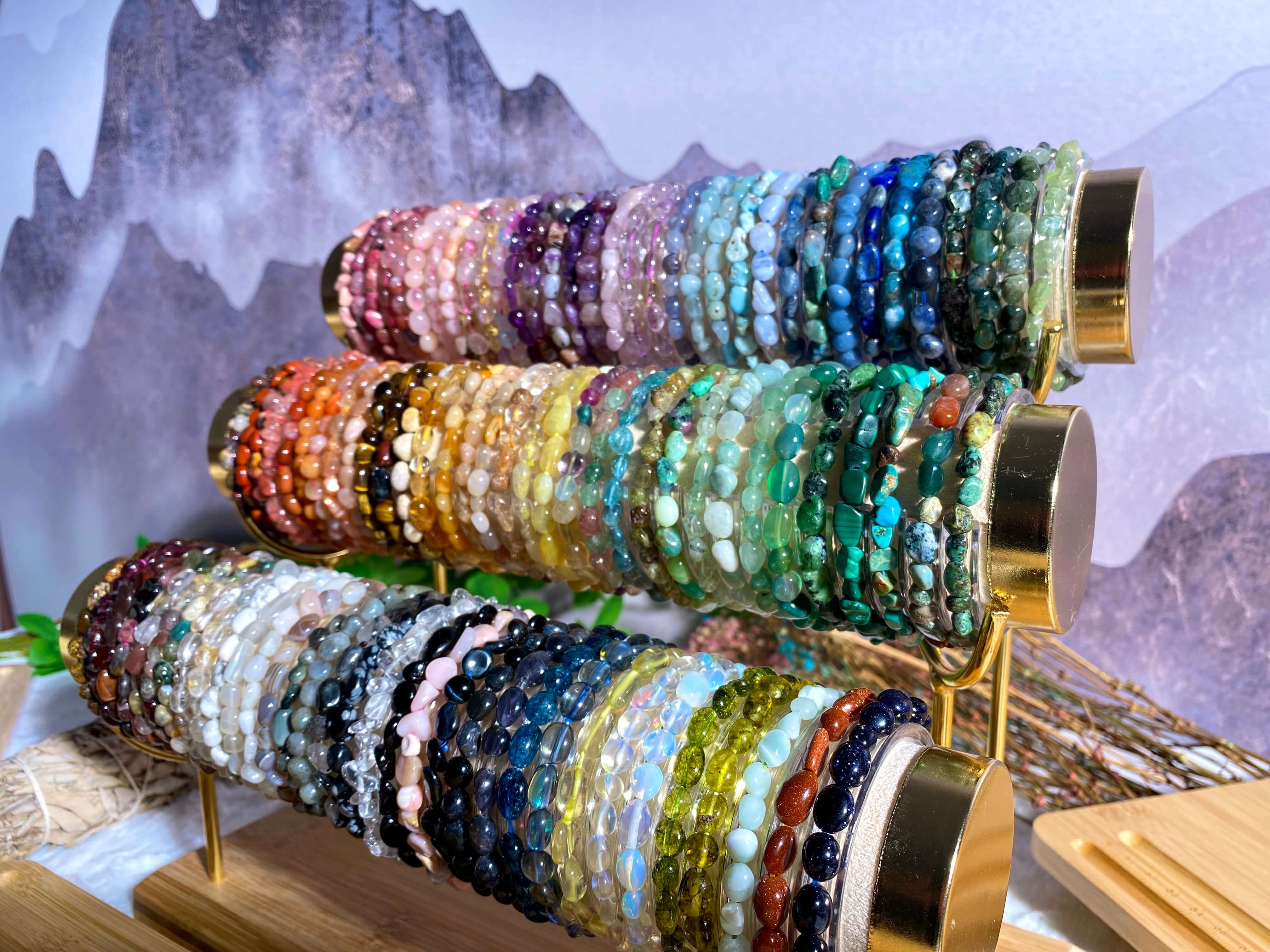 YYDIYcrystal - Wholesale Beaded Bracelet - 2PCs tumbled bracelet Crystal bracelet3