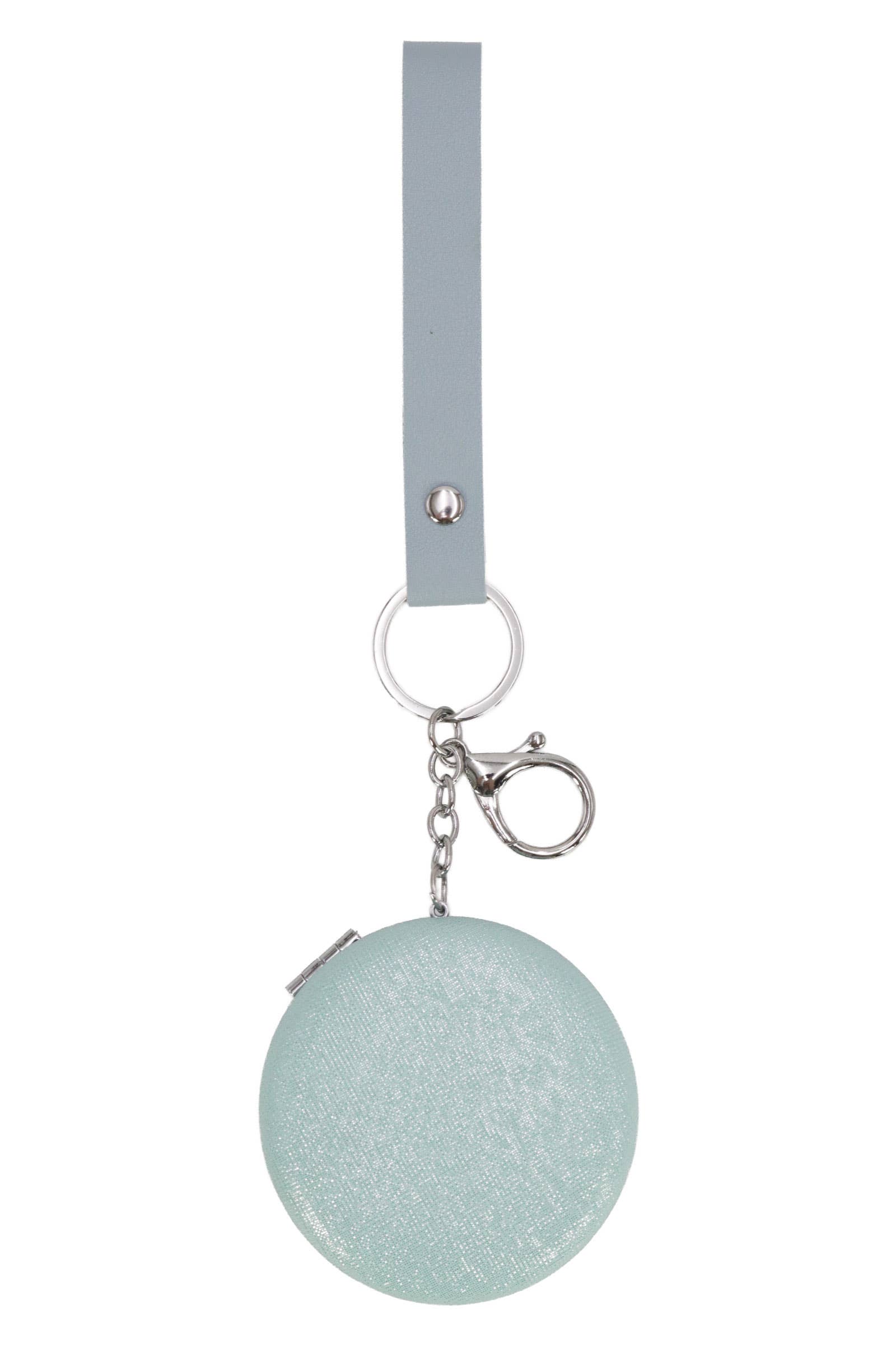 DIVERSE Pärlemorskimrande Macaron Kompakt Spegel Nyckelring för wholesale på Faire3