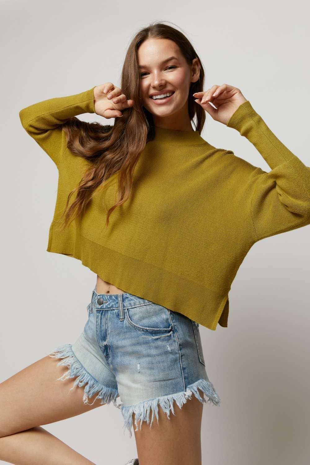 Hers & Mine - Wholesale Knit Top - Women's - MOCK NECK SIDE SLIT SWEATER TOP3