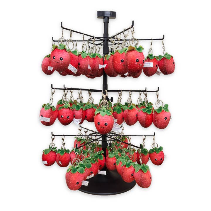 Squishy Strawberry Keychains with Counter Display for wholesale by Plushology® by RGU