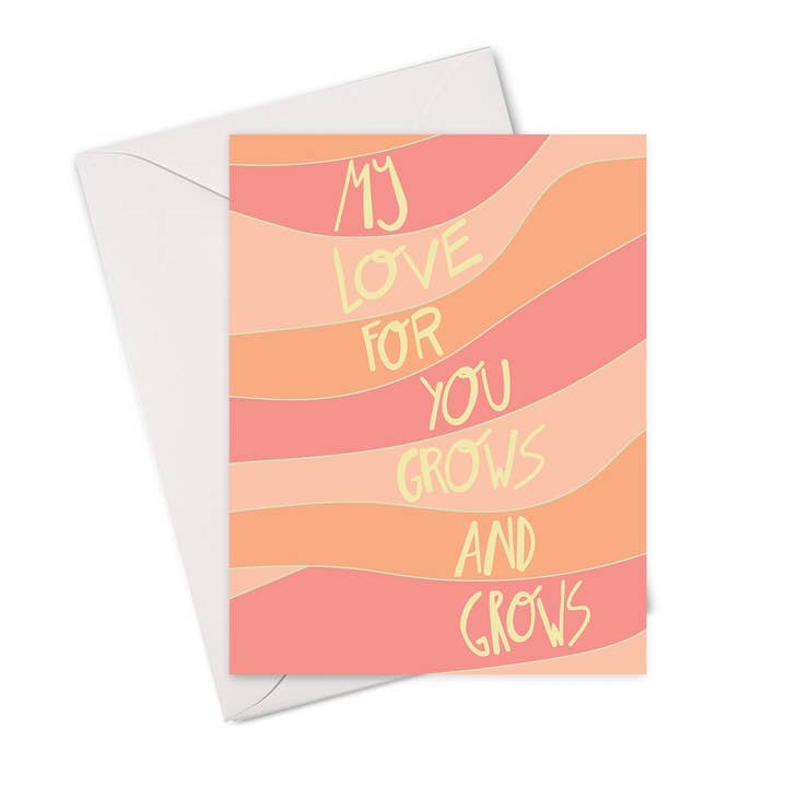 Love Grows Card for wholesale by Mostly Cloudy Paper Co.