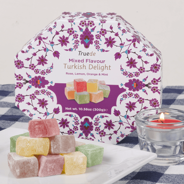 Truede – wholesale Gummy – 300g Mixed Flavour Octagonal Turkish Delight1