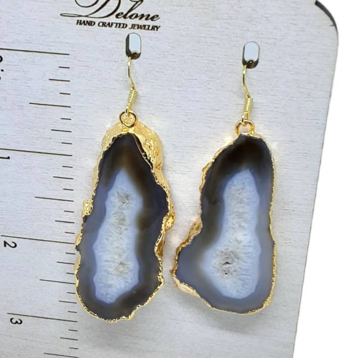 Agate Slice Earrings for wholesale by Bijoux de Delone, LLC
