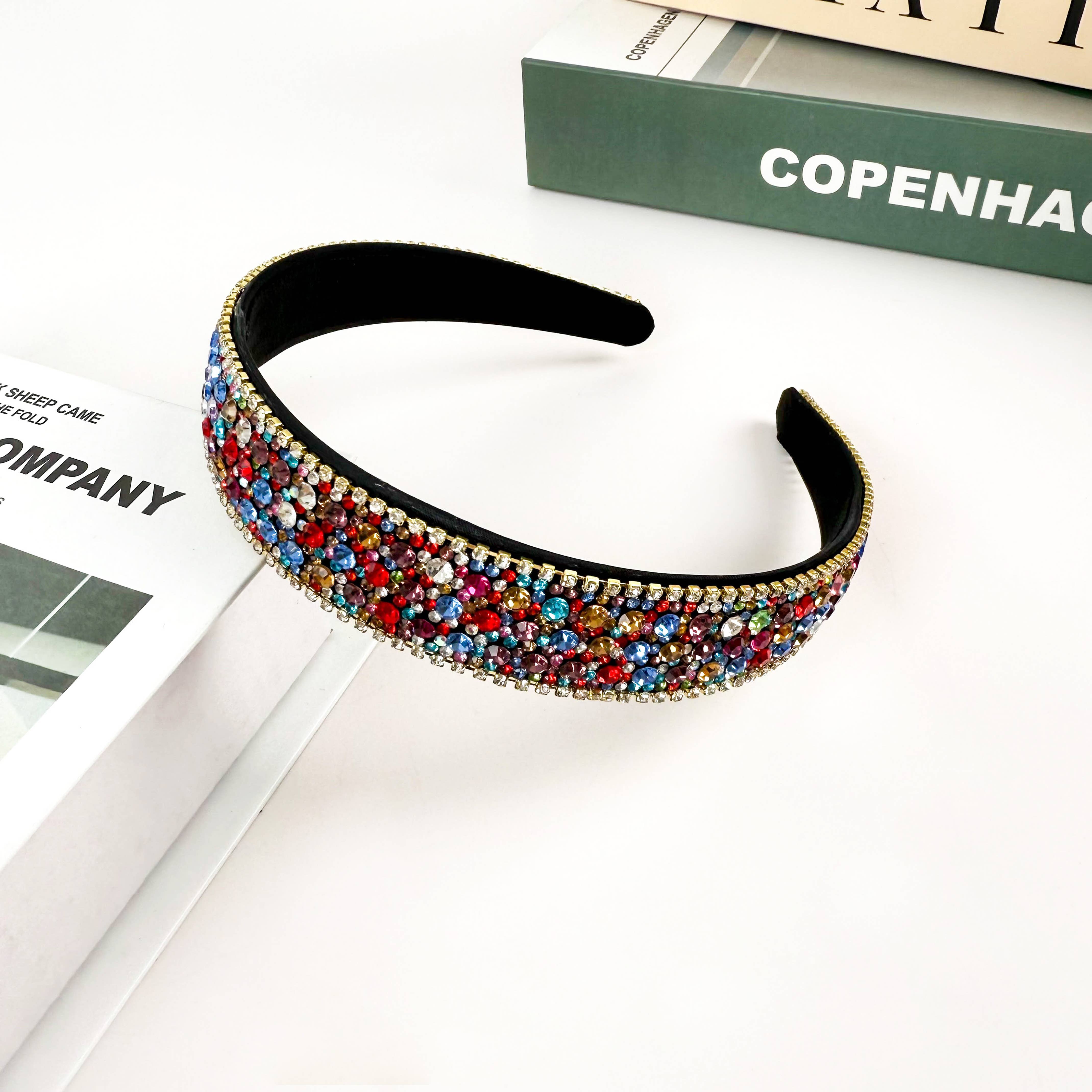 Tourtiwi – wholesale Fashion headband – women's – Bright Multi-Color Diamond Headband9