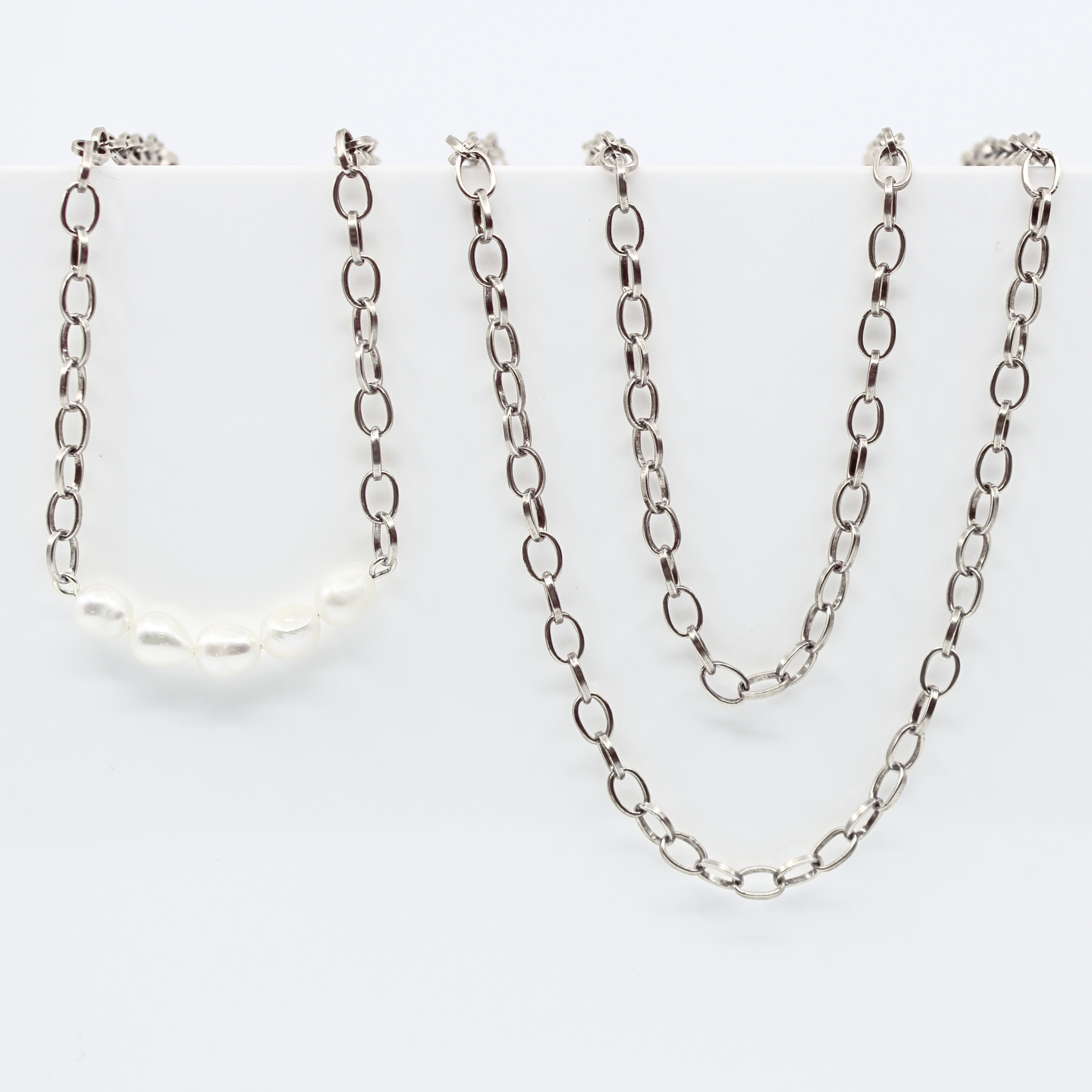 Katia Designs - Wholesale Link & Chain Necklace - Pearl Layering Chain Necklace11