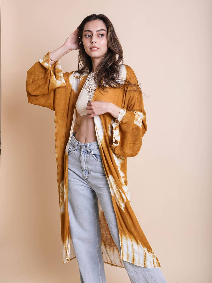 Leto Accessories - Wholesale Kimono - Women's - Versatile Tie-Dye Longline Wrap – Boho Vibes 🌀3