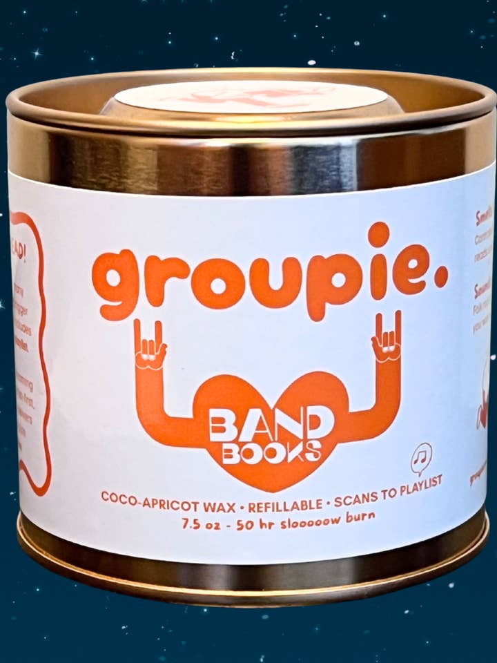 "Band Books" Playlist Candle (Play on Banned Books) for wholesale by groupie candles