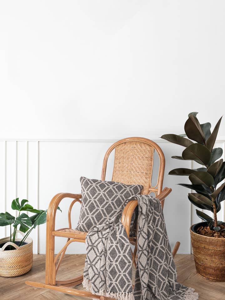 Cushion (filled) ALPANA 45x45 cm, black for wholesale by Tiseco