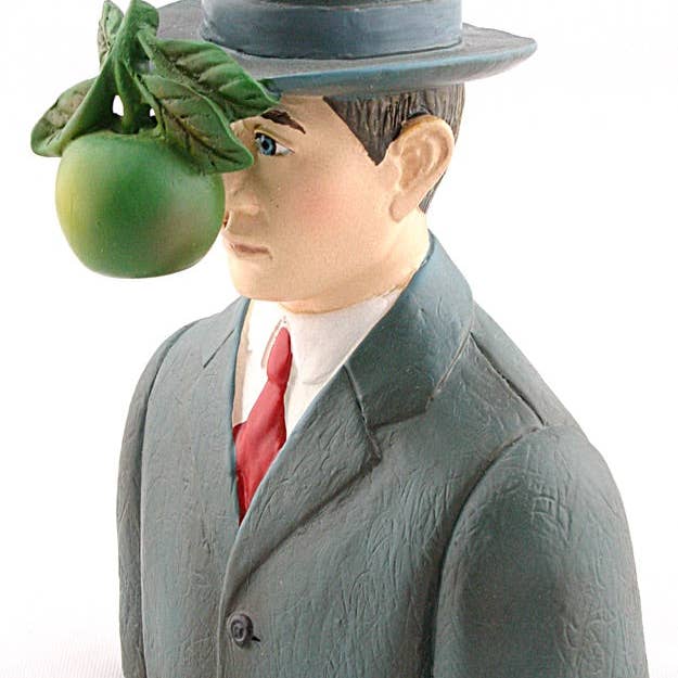 Museum Wholesale Inc - Wholesale Sculpture - Pocket Art Son of Man with Apple by Magritte Mini Statue