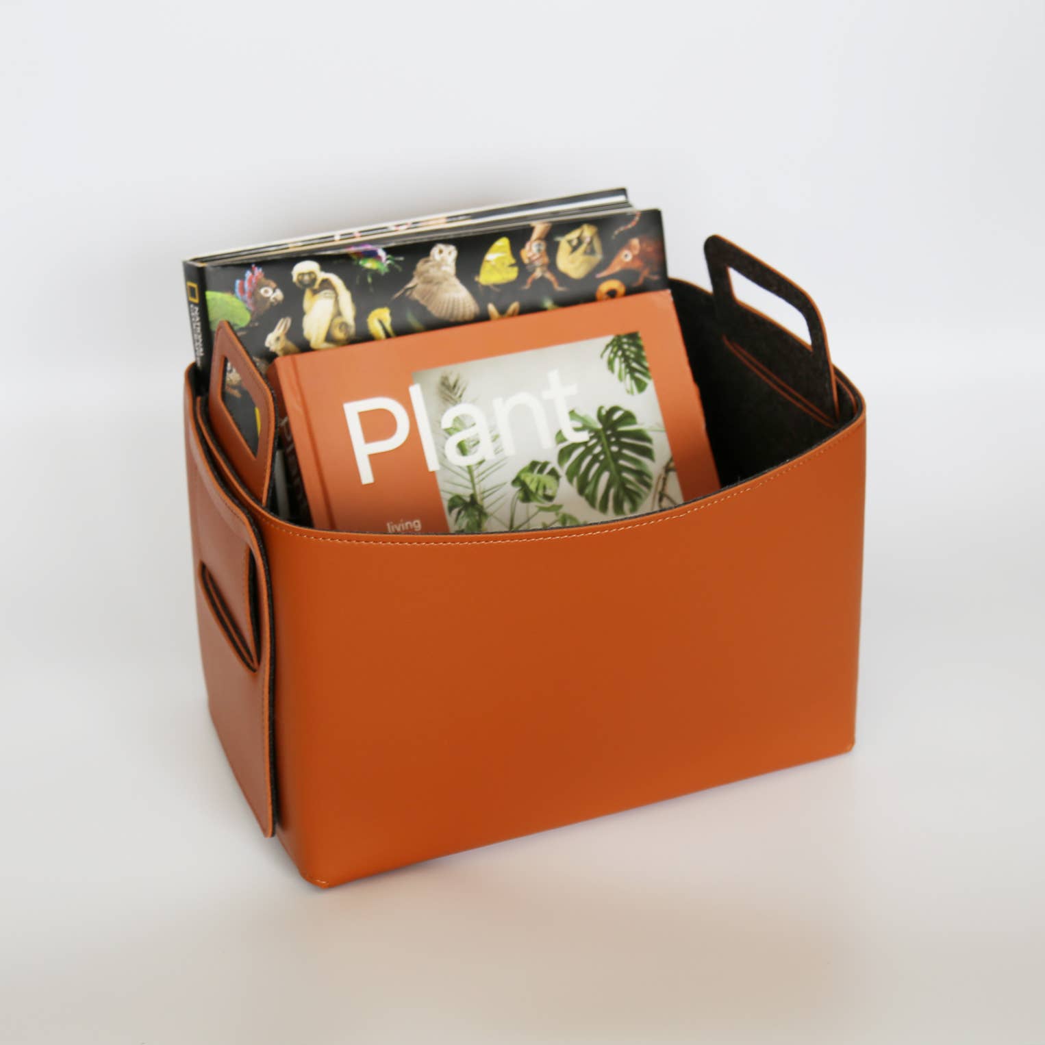 Zora Botanica – wholesale Storage Bin – Vegan Leather and Felt Storage Basket, Large7