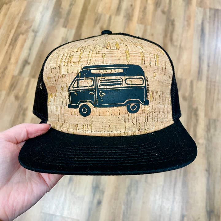 elSage Designs - Wholesale Trucker hat – Unisex - Camper Van Cork Trucker Hat1