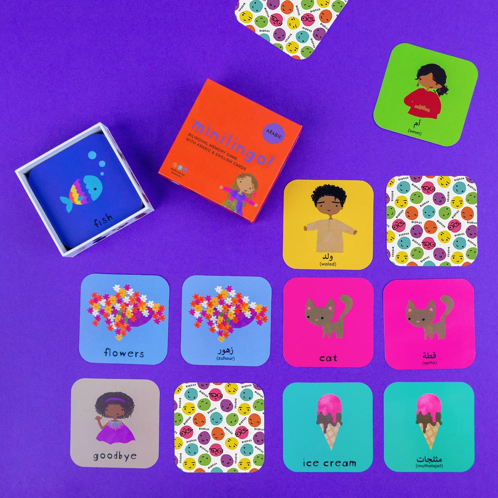 Worldwide Buddies - Wholesale Learning Cards - Kids & Baby - Arabic/English Bilingual Flashcards | Easter Basket Stuffers1