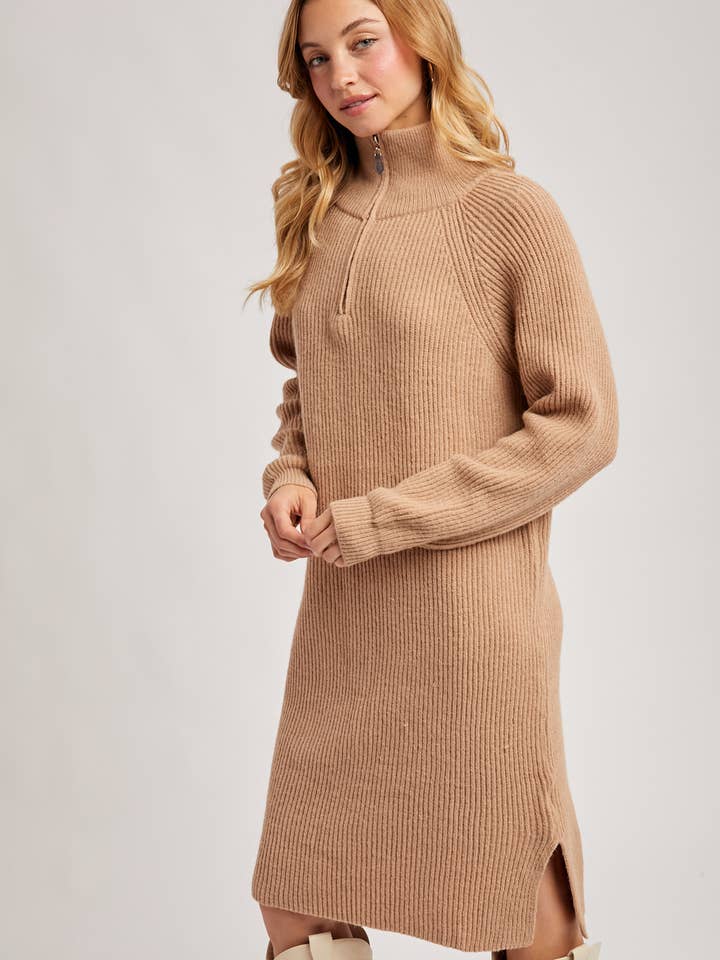 Bluivy - Wholesale Dress - Women's - QUARTER ZIP SWEATER DRESS3