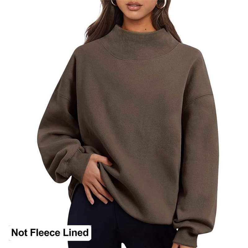 FurDecoration - Wholesale Sweatshirt - Women's - Solid Color High Neck Sweatshirt19