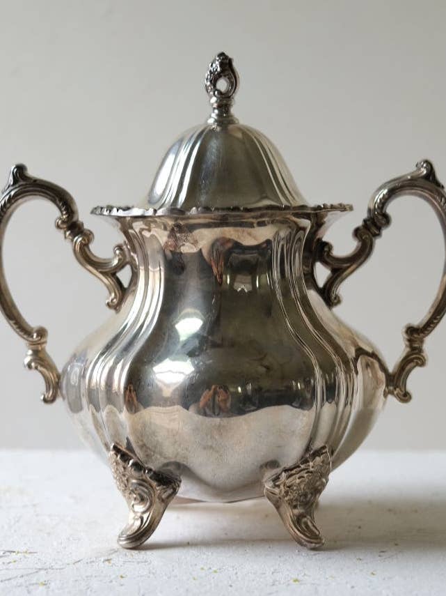 Taça de Açúcar Vitoriana Prateada por atacado de Twenty Third by Deanne