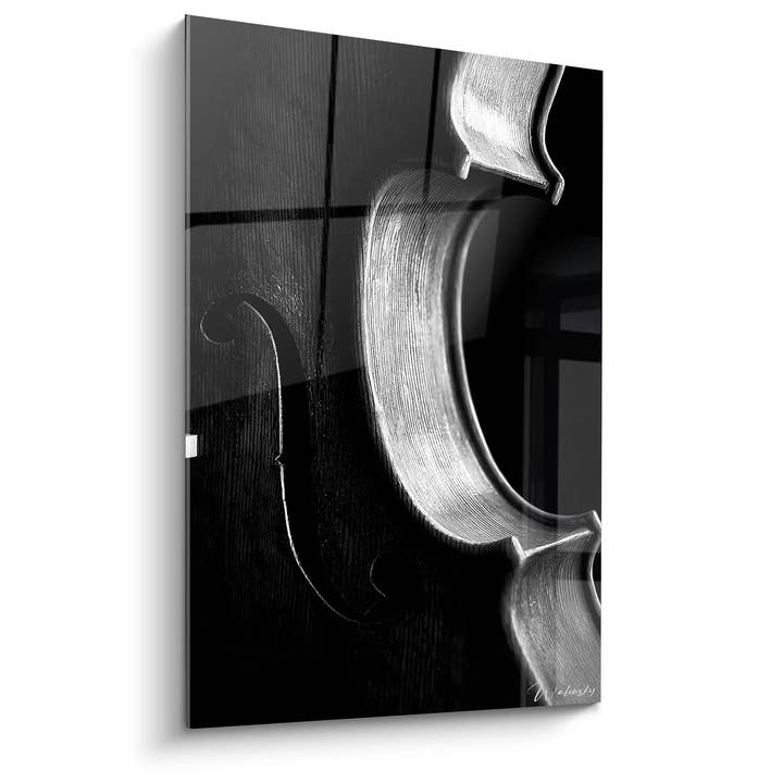 Classical Violin Painting - Musical Elegance - Black and White Landscape Edition for wholesale by Walensky