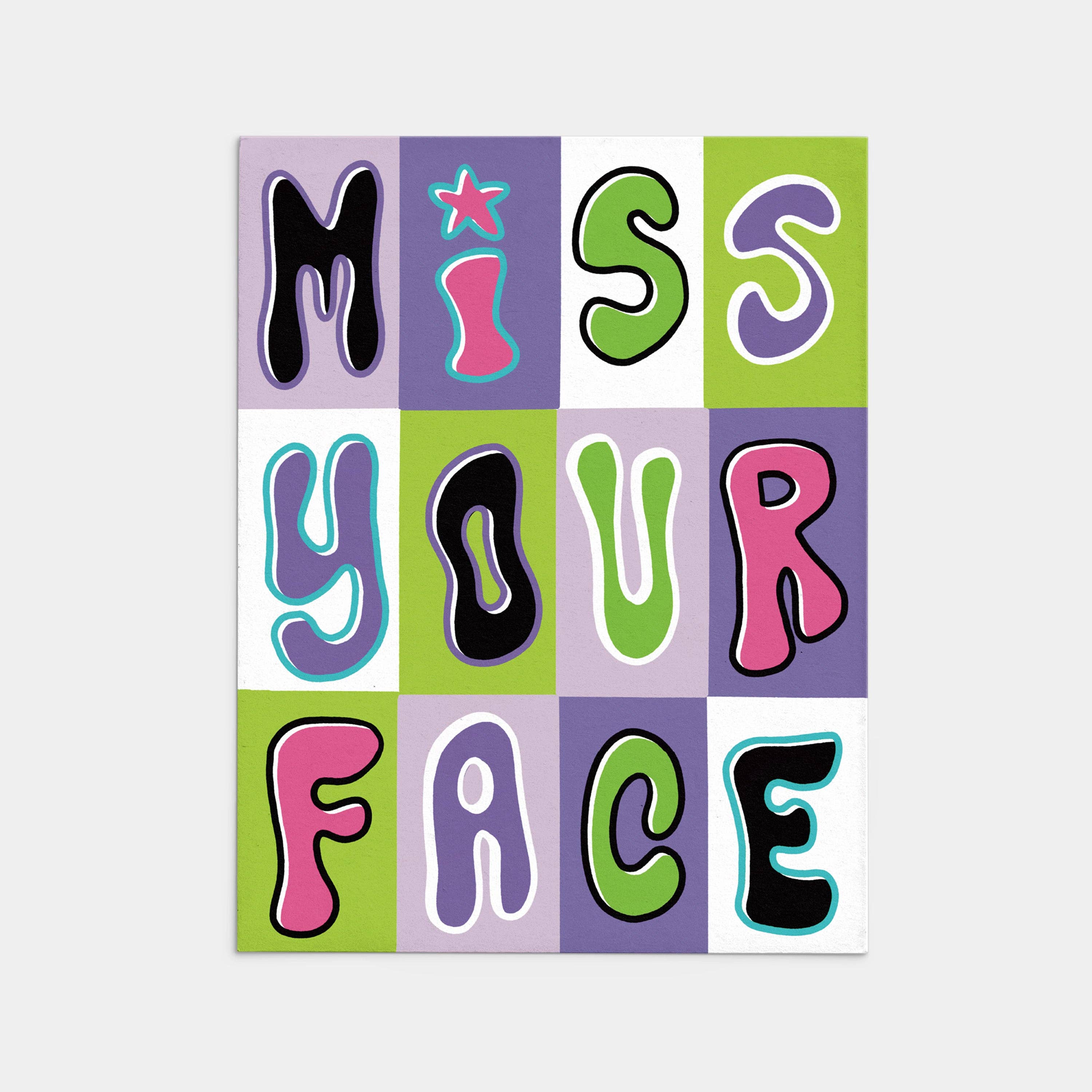 Rock'N Paper - Wholesale Friendship Card - Miss Your Face Card4